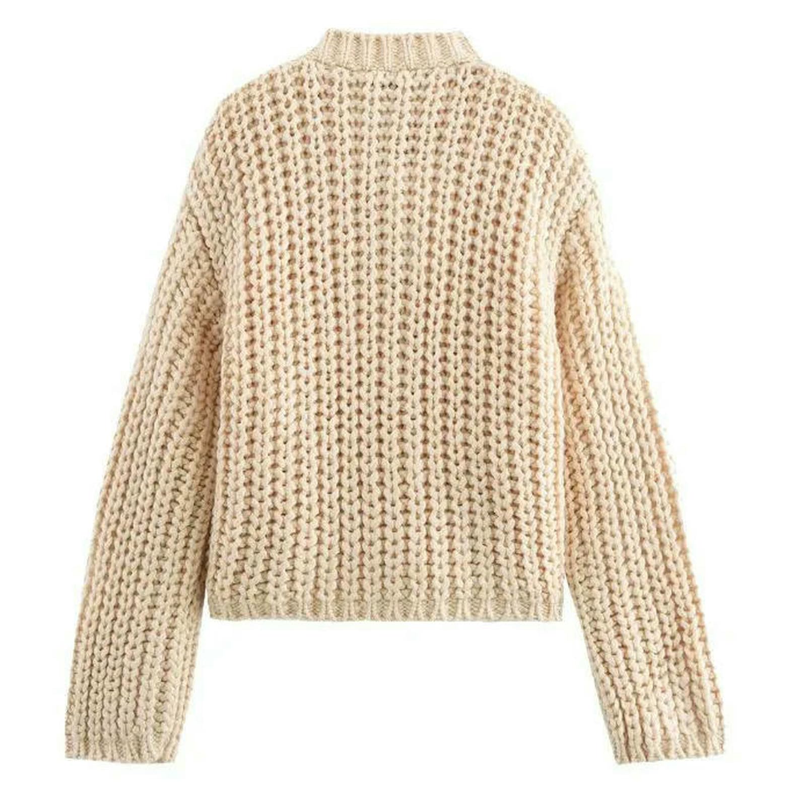 CHENSHI Maglione Donna Cardigan Lavorato A Maglia da Autunno Inverno Casual con Tasca Bottoni Manica Lunga Cappotti Larghi alla Moda Donna-Nero-m