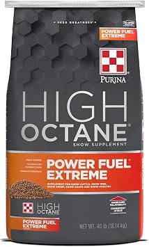 Purina High Octane Power Fuel Extreme Topdress Show Supplement | Show Animal Supplement for Show Cattle, Pigs, Sheep, Goats and Poultry | 40 Pound 40 LB Bag