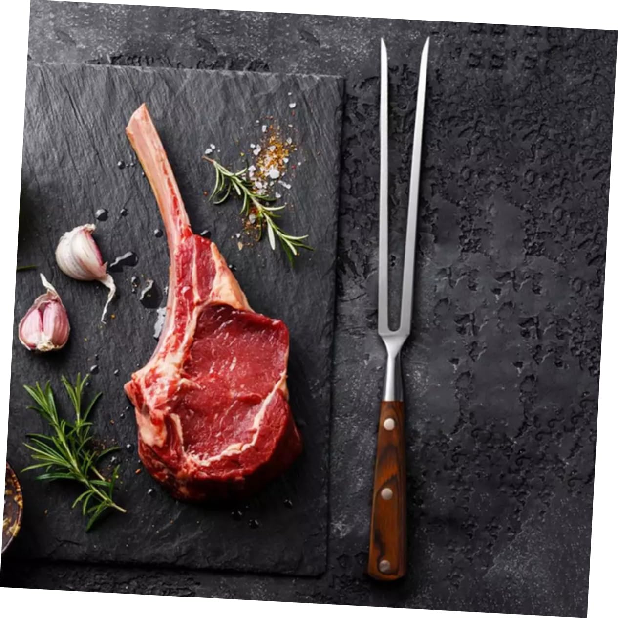 POPETPOP 1set Multipurpose Grill Fork Food Shears Ergonomic -Scald Roasting Forks for Barbecue Camping and Outdoor Cooking BBQ Tools for Meat Seafood and Vegetables