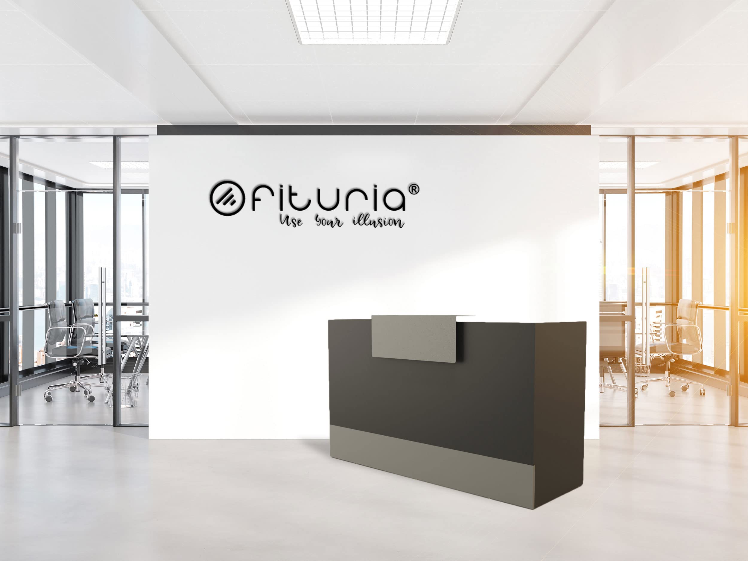 Mesa Mostrador Recepción Blanco 1400mm OFITURIA Mueble Escritorio Oficina Tienda