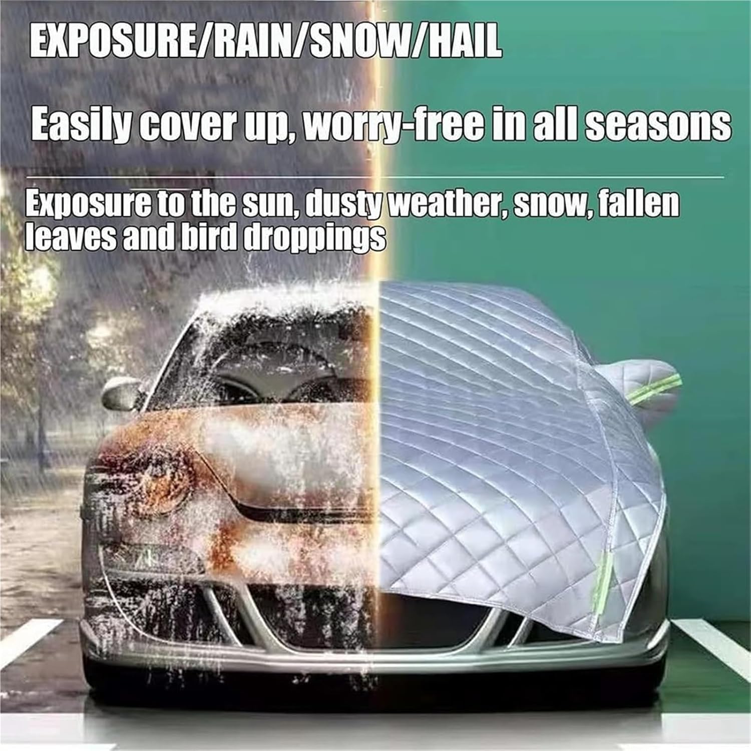 Hail Protector Car Cover,Hail Cover for Car, SUV/Sedan/Hatchback/MPVDurable Snowproof Waterproof Windproof Sun UV(Black,SUV)
