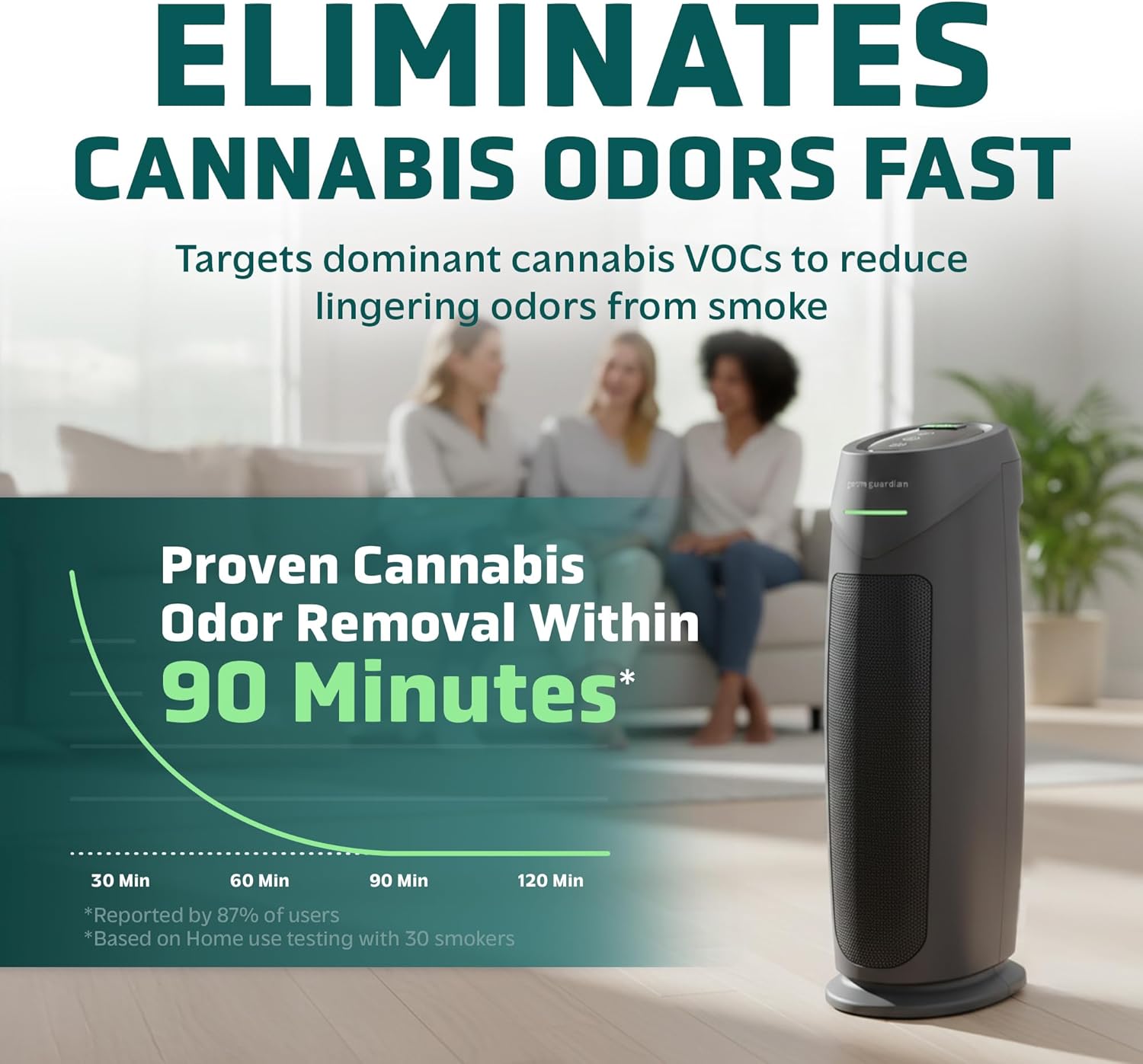 GermGuardian Cannabis Smoke Filter B, Genuine Air Purifier Replacement Filter, Designed to Capture Cannabis Smoke, Odors & Gases, fits AC4825, AC4300, AC4880 models, FLT420B