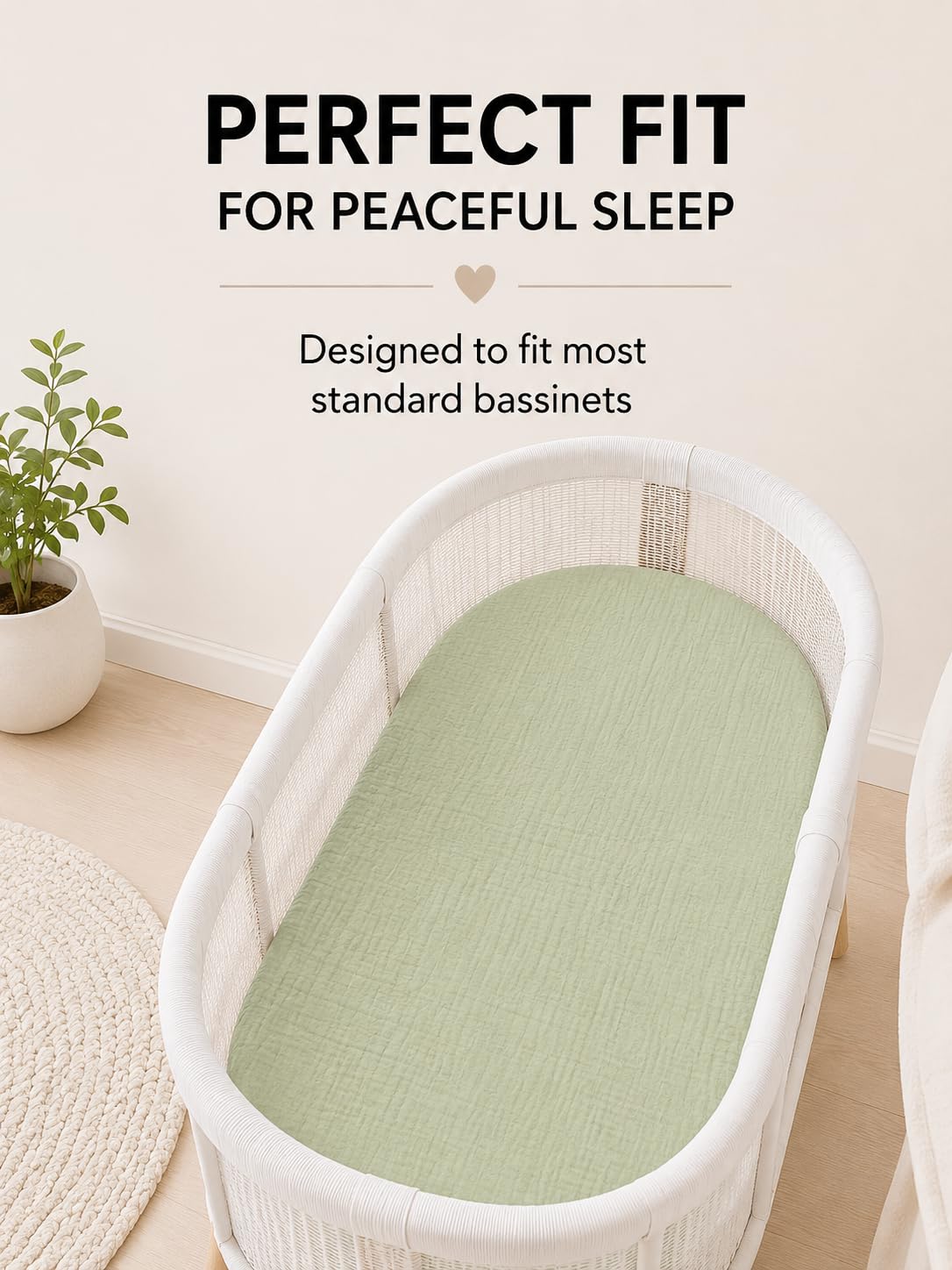 Juego de sábanas de muselina para bebé para niños y niñas, paquete de 3 unidades, funda de cama ajustable universal de algodón orgánico para colchón ovalado, reloj de arena y rectangular, sábanas