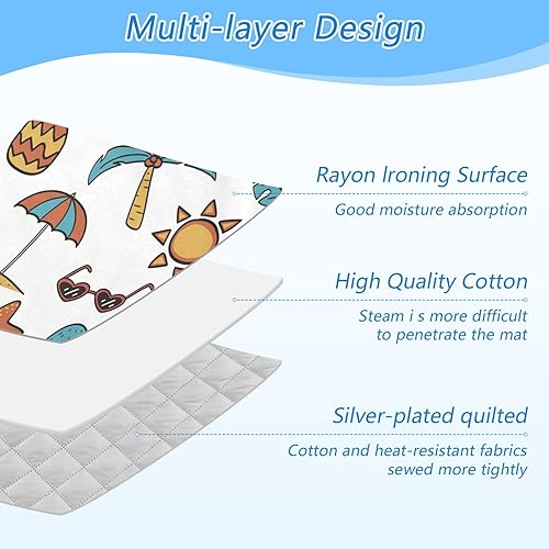 Miniatura 4 de Summer Cute Homes - Alfombrilla de planchado (grande, 47 x 28 pulgadas) con acolchado de 0.118 in y soporte de silicona para planchar al vapor en la