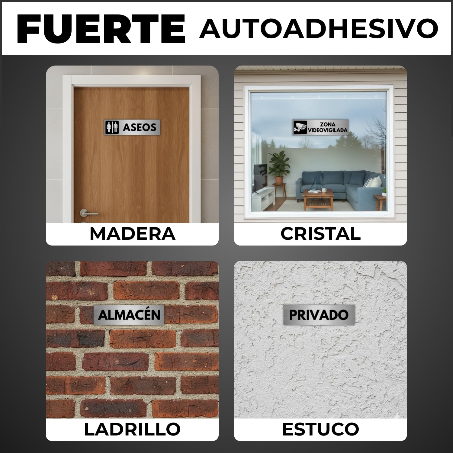 Señal Dirección - 5x18 cm - Grosor 0.8 mm - Aluminio - Cartel Despacho Dirección - Rótulo Oficina Dirección - Placa Puerta Despacho - (Direccion)