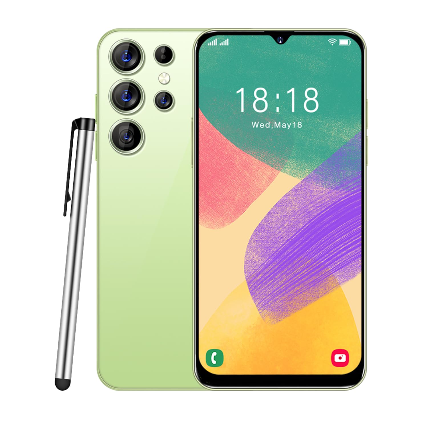 Mobile Phones, 5.0 Inch, Android 9.0, Dual SIM Dual Camera 3G Smartphones, Quad Core, 16GB ROM【Expandable up to 128GB】, Support GPS/WiFi/Bluetooth/FM, Face Unlocked Phones (Green)
