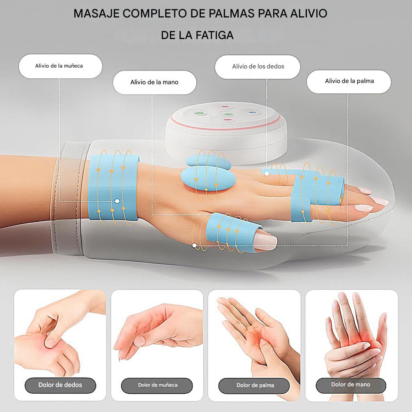 Masajeador de Manos con Calor Máquina Ergonómica Recargable