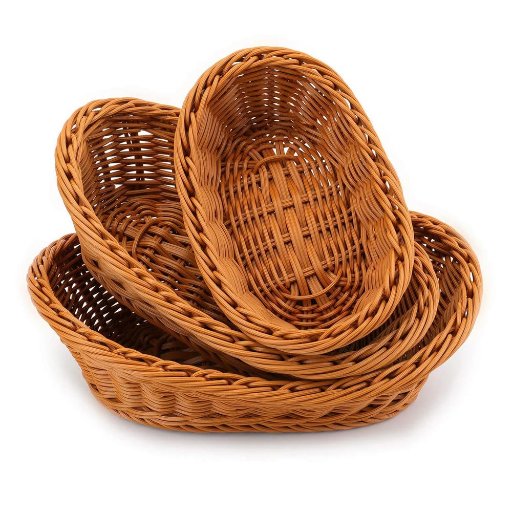 Cesta de ratán de simulación: diseño elegante para pan y pasteles