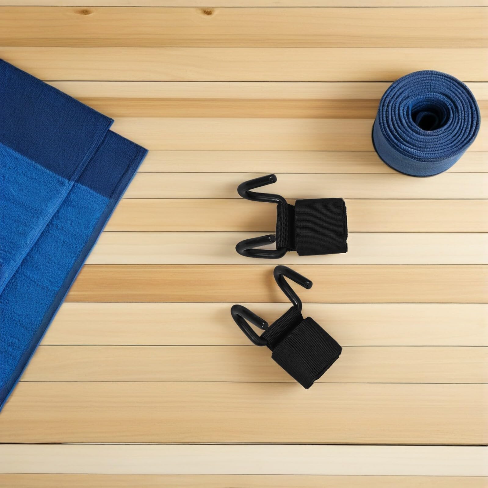 Ganci per Sollevamento Pesi da 2 Paia Cinghie da Polso in Ferro, Supporto Ergonomico Imbottito per Allenamento Forza e Trazioni in Palestra