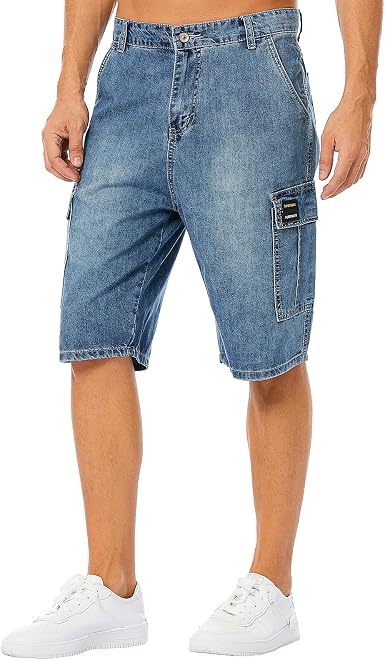 Denim Cargo Shorts with Multi Pockets 