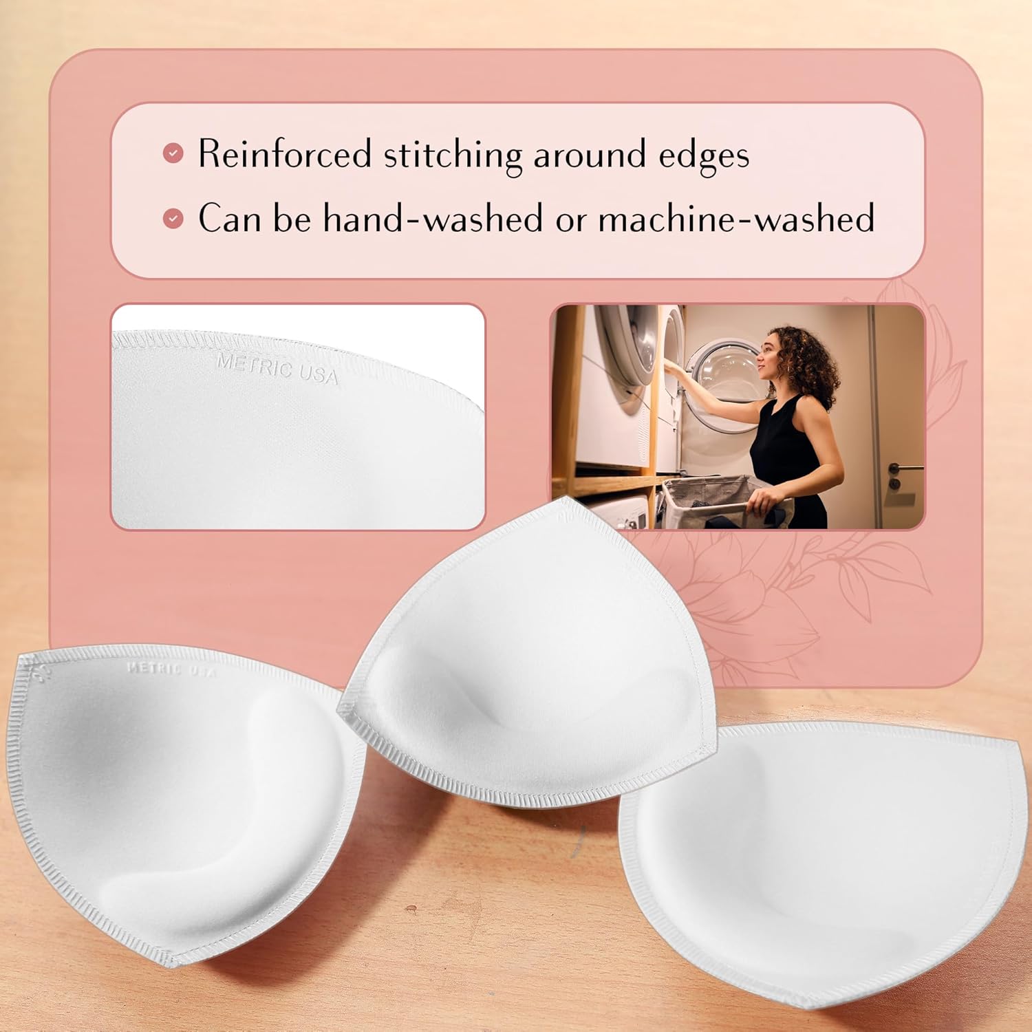 Bra Pads - Triangle Push Up Bra Inserts with Bottom Padding - Image 8