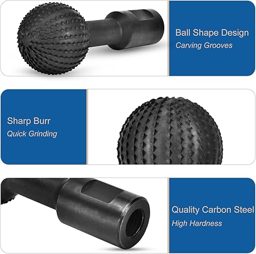 Miniatura 5 de JonPhoe Rebabas rotativas de esfera con roscas de 5/8-11 para amoladora angular de 4 1/2 pulgadas y 5 pulgadas, accesorios de amoladora angular