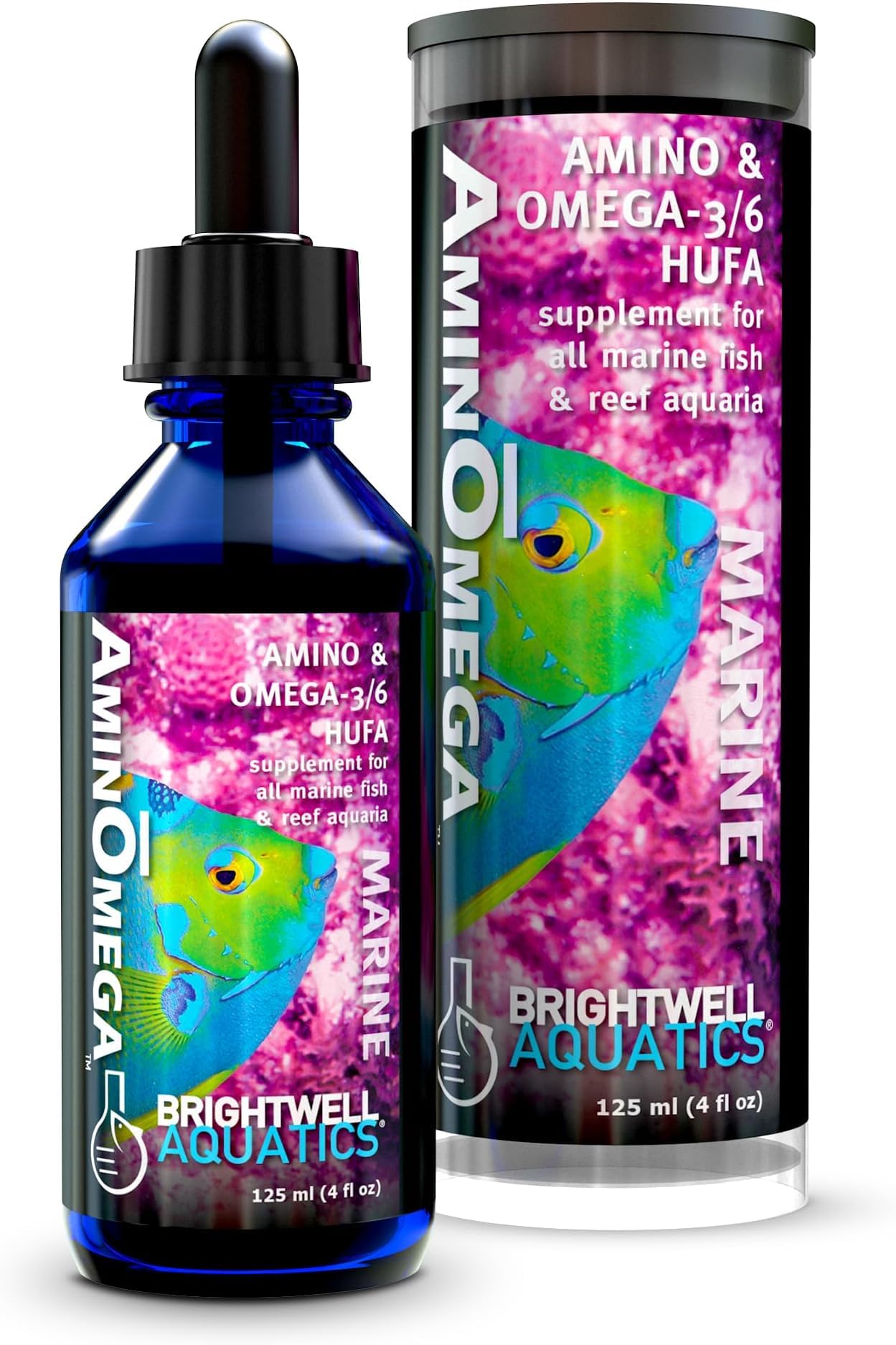 Brightwell Aquatics AminOmega - Amino &amp; Omega - 3/6 HUFA Supplement for All Marine Fish &amp; Reef Aquariums (Pack of 5)