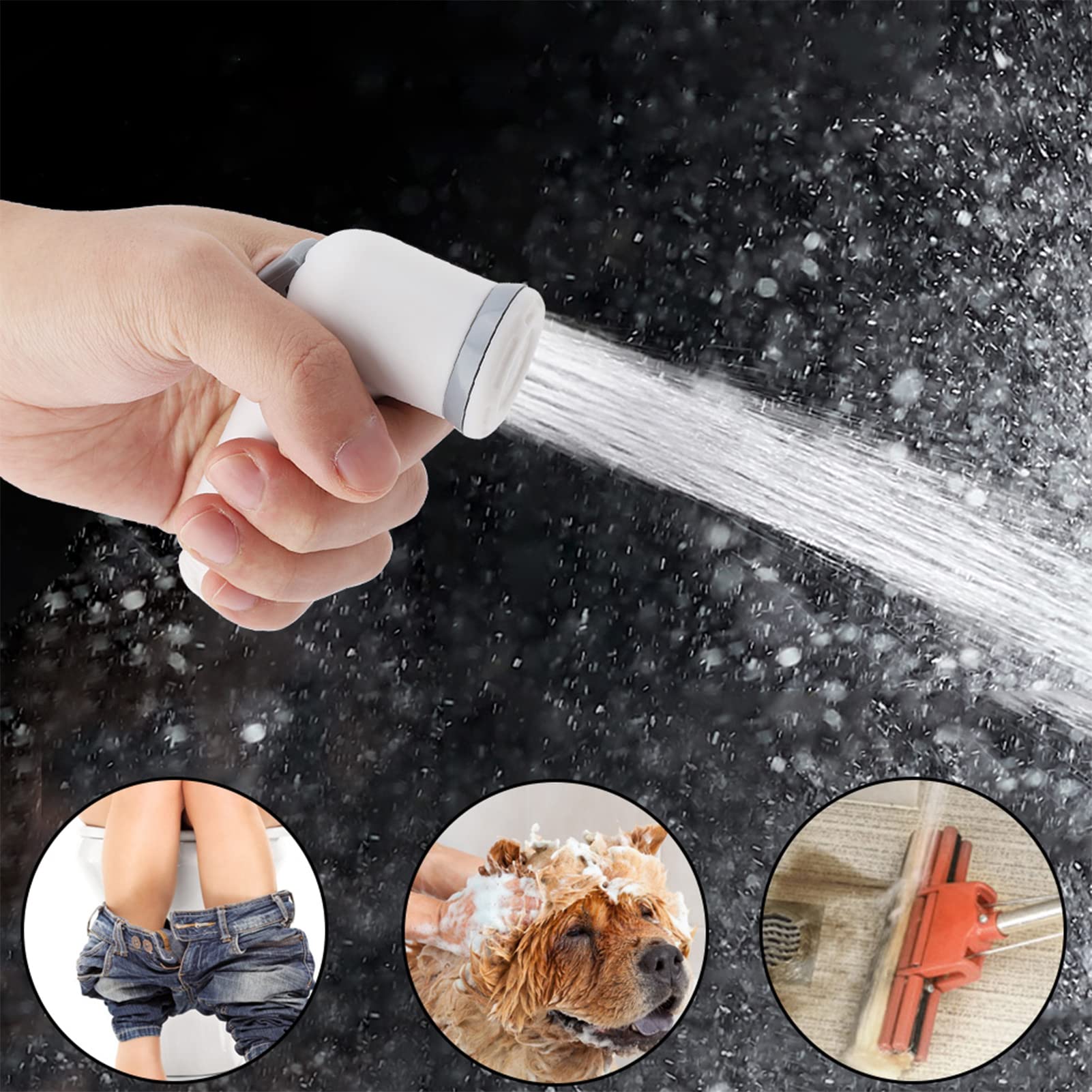 White Black Bidet Spray Handheld Toilet Bidet Car Cleaning Spray Suitable Women — view 2