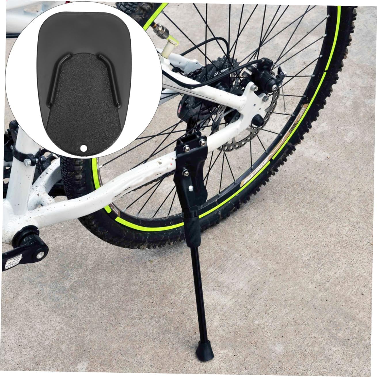 Motorcycle Kickstand Extension Pad Black ABS Support Plate