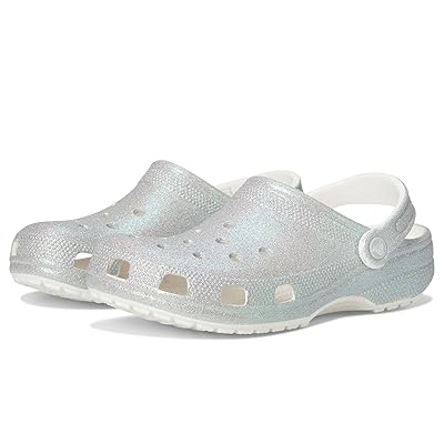 Crocs Classic Clog Glitter Clog Shoes Iridescent White