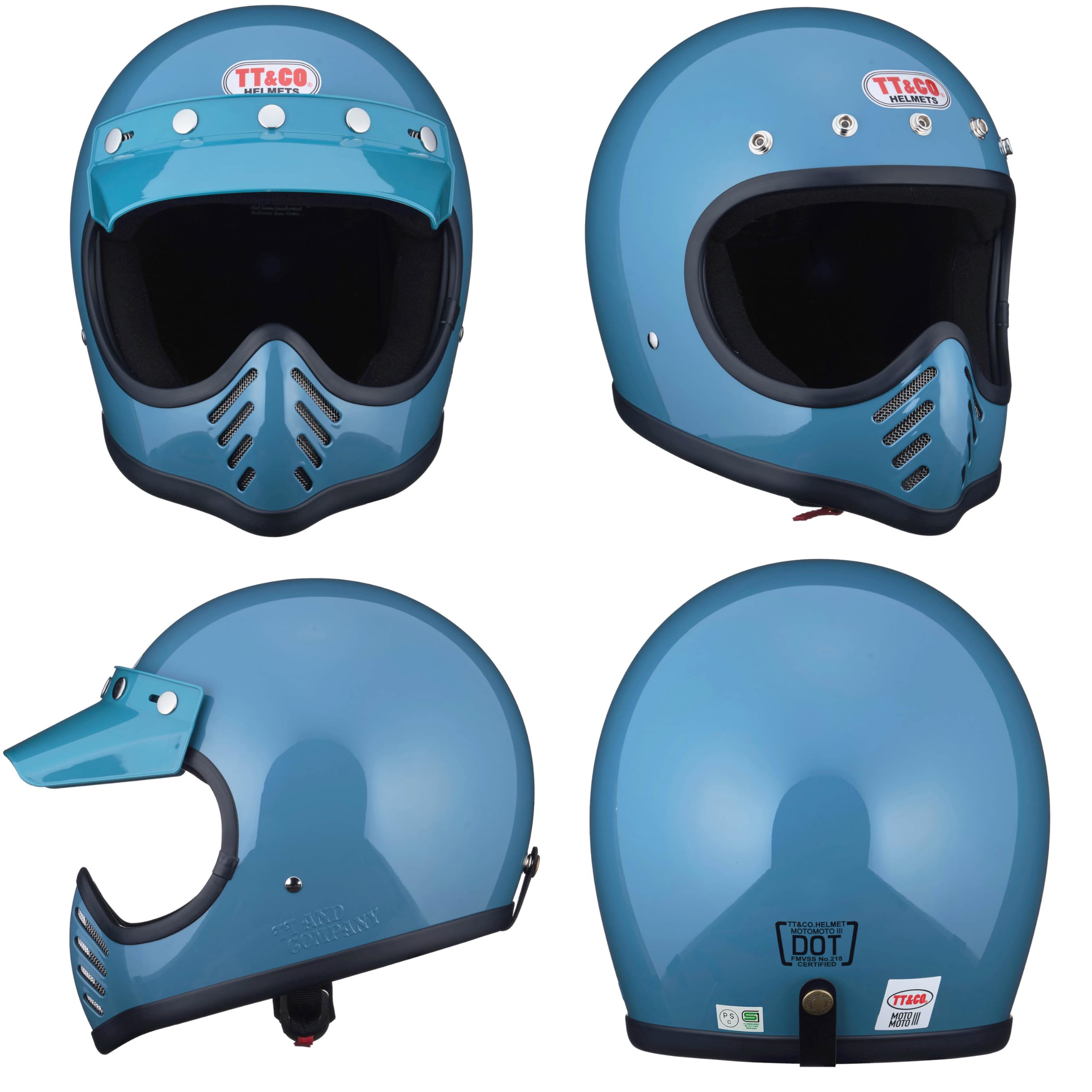 Amazon.com: TT&CO Retro Motorcycle Helmet MOTOMOTO3 SG/DOT
