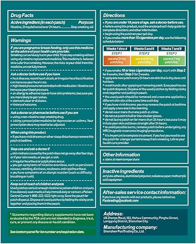 Vista 2 de Parches de nicotina Paso 1 Efectivo Ayuda a Dejar de Fumar, 21 mg, 30 parches para ayudar a dejar de fumar, cada parche proporciona un sistema