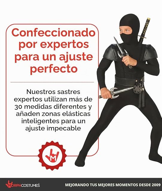 Foto 4 de 8 de Morph Disfraz Ninja Niño, Disfraz de Ninja Halloween Niño, S