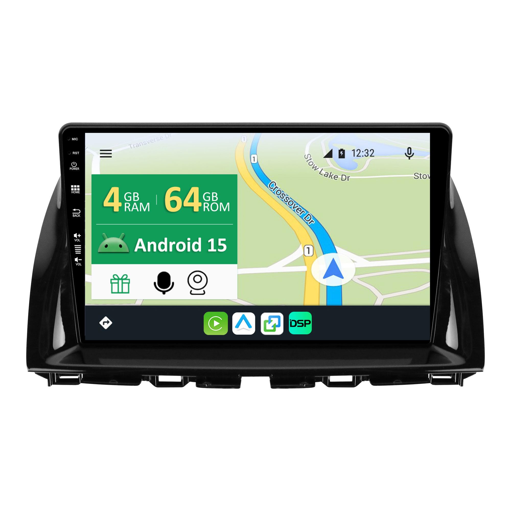 [6G + 128G] IPS 10,1" Android 15 radio samochodowe do Mazda CX-5 2012-2017 z nawigacją Octa Core-[wbudowany CarPlay/Android Auto/DSP/Mirror Link/GPS Navi/360 Camera/Bluetooth 5.0/WiFi/USB