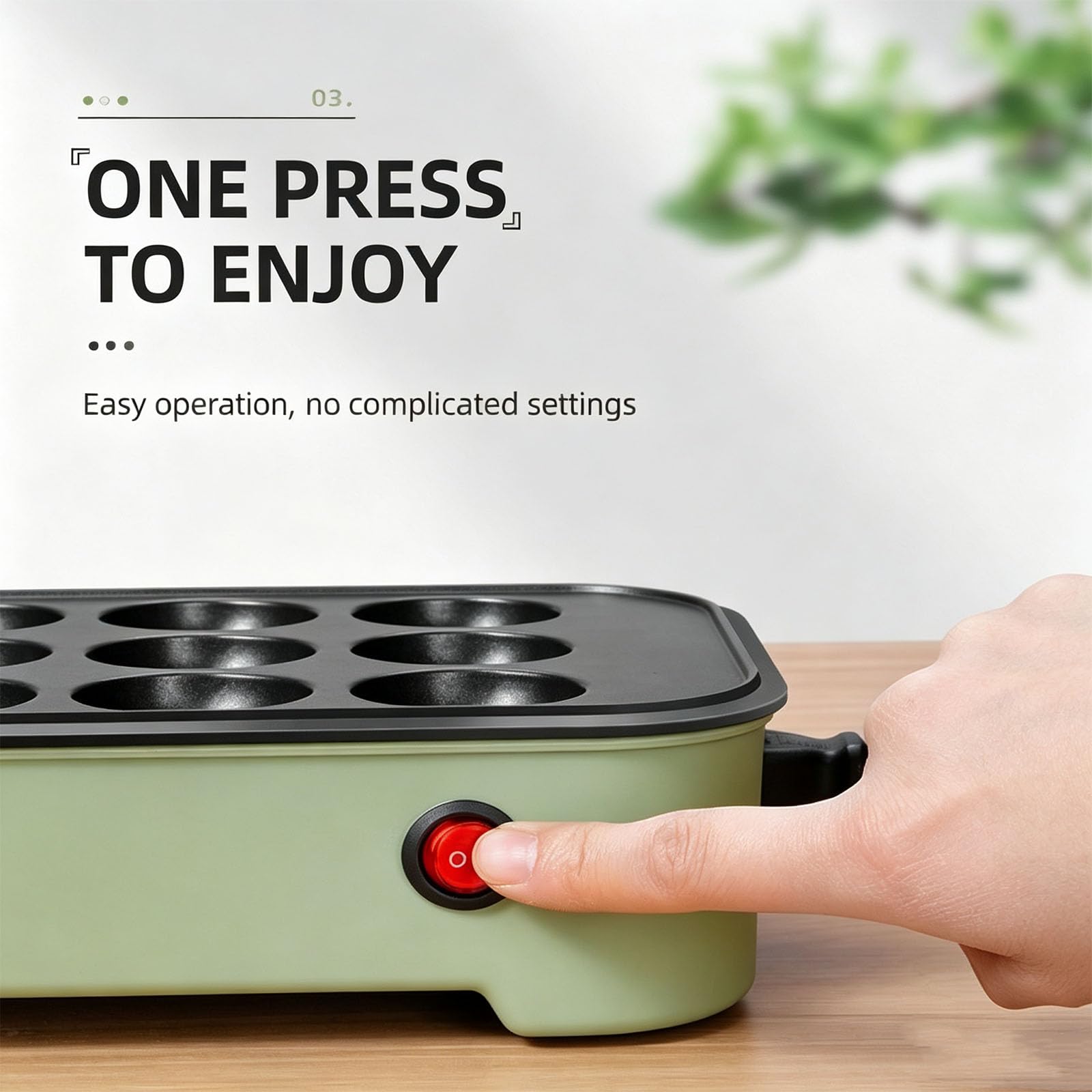 Appareil À Takoyaki 12 Trous, Poêle Électrique 800 W avec Couvercle, Contrôle Automatique De La Température, Revêtement Antiadhésif pour Préparer des Takoyaki, Œufs Au Plat, Beignets Et