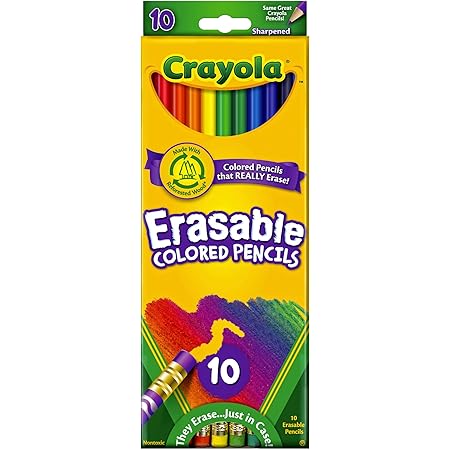 Crayola Erasable Colored Pencils, 10 Count, School Supplies