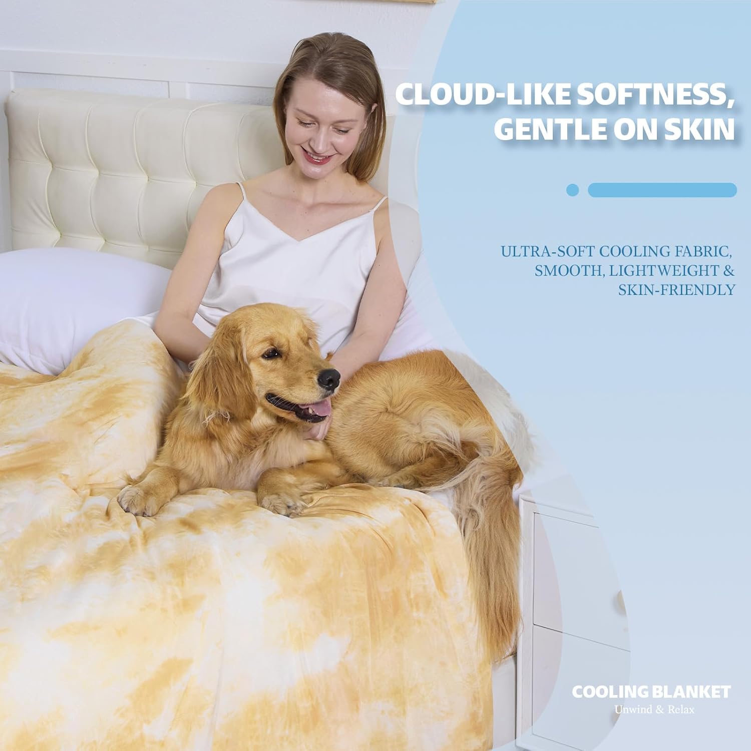 Cooling Blanket Throw Size (50"x70") for Hot Sleepers Ultra Lightweight & Breathable Summer Blanket, Soft Thin Cooling Blanket for Night Sweats, Bed & Couch