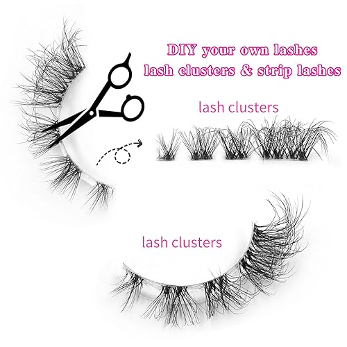 Miniatura 6 de IFLOVEDEKD 14 pares de pestañas postizas de banda transparente, aspecto natural, 3D, pestañas postizas esponjosas, pestañas postizas suaves,