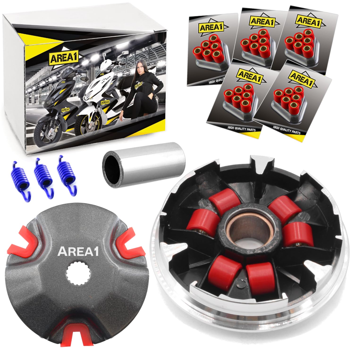 Area1 Tuning Variomatic Kit per scooter con motore cinese 50 cc 2 tempi compatibile con Adly Baotian Benelli Benero Forstinger Kreidler Lifan Longija Malaguti Motobi Motowell Rex TNT Motor Znen Rs