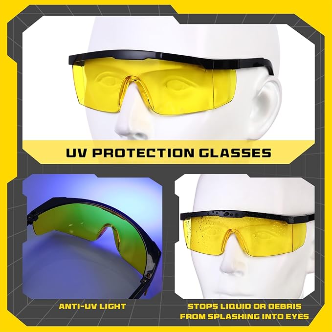 Kit Detector de Fugas de Refrigerante con Linterna UV 68 LED y Gafas Amarillas miniatura 6