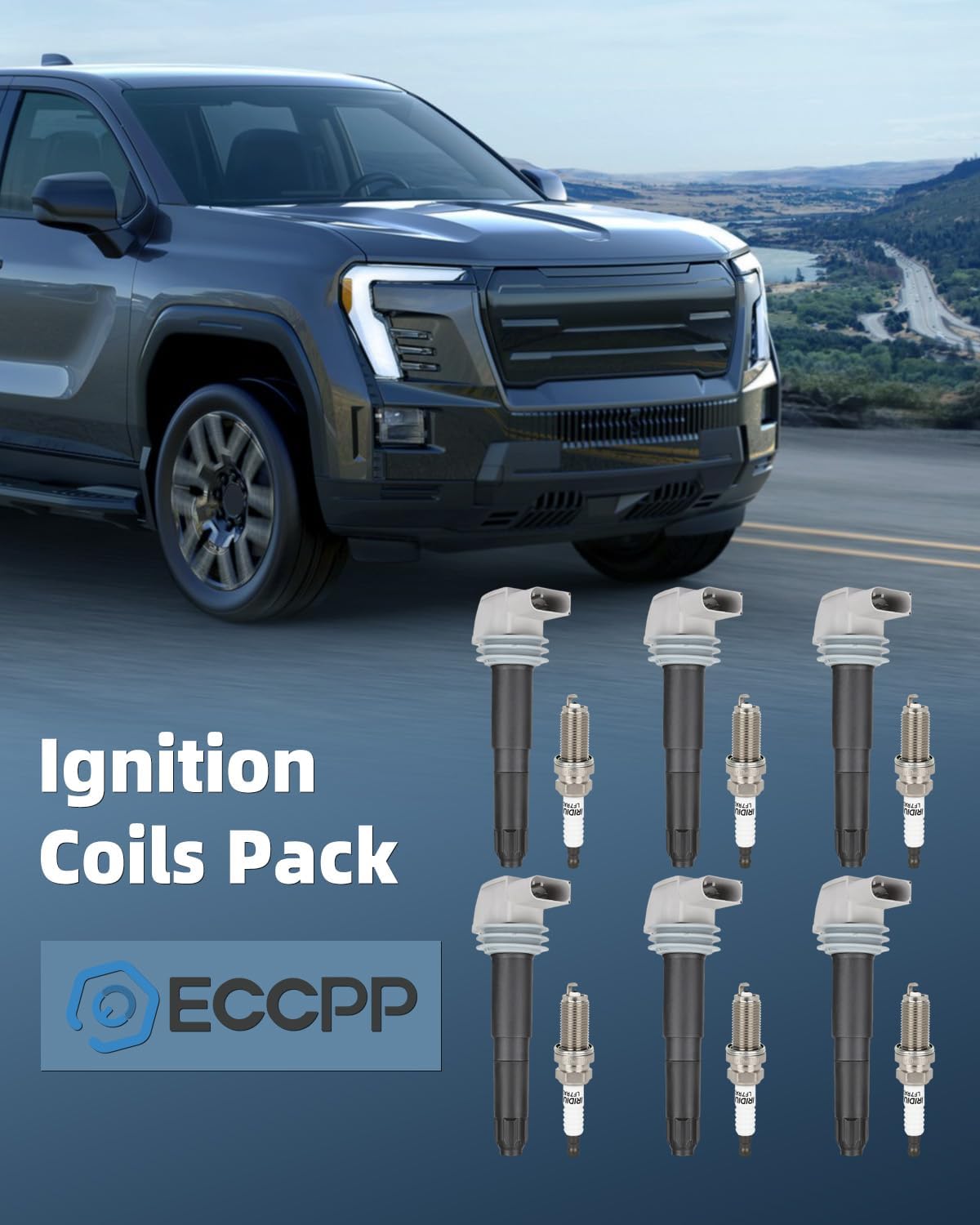 ECCPP Ignition Coil 6 ignition coils wilth 6 iridium Spark Plugs UF641,for Porsche Cayman 2009-2012 2014-2016, 911,for BOXSTER 2009-2016UF641