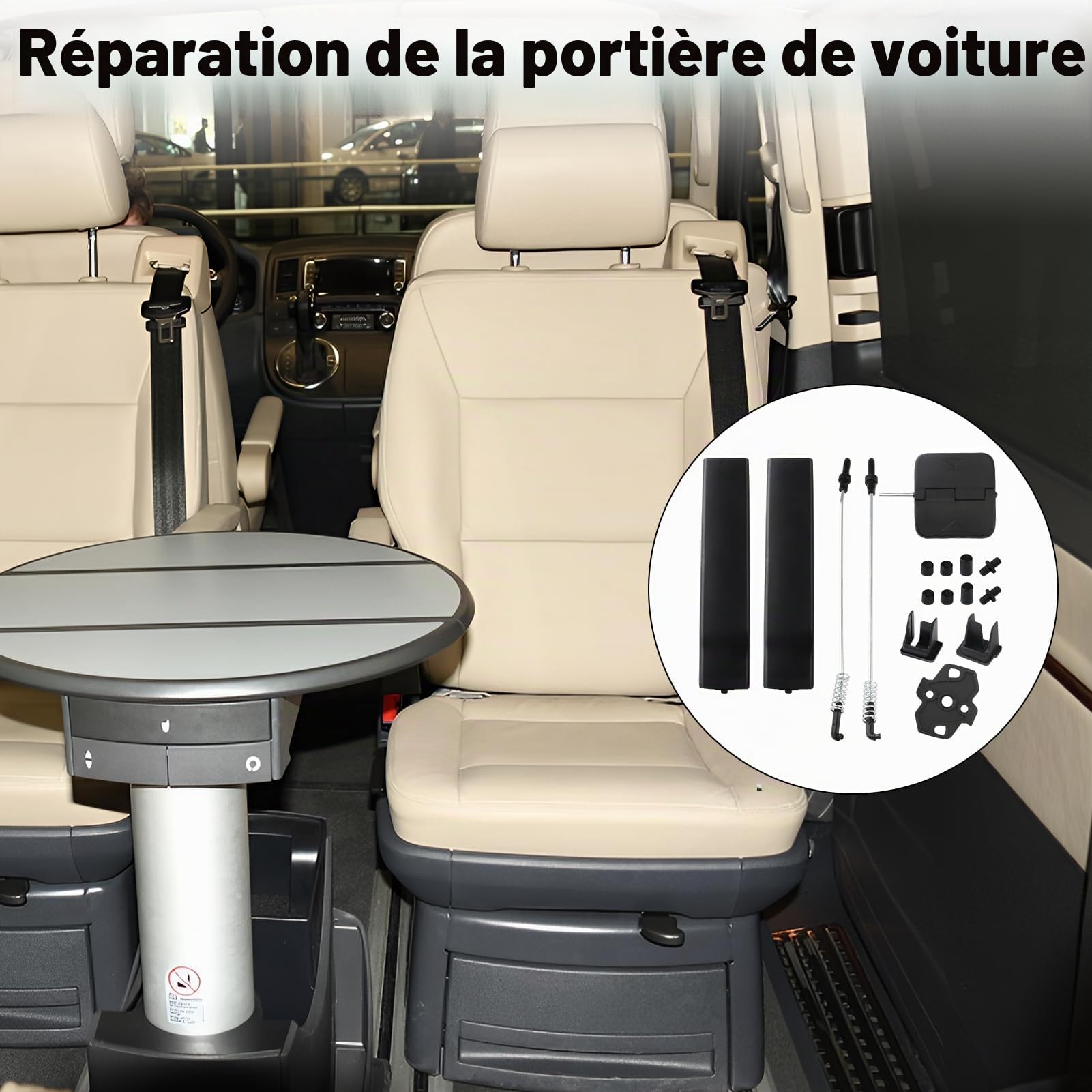 GEU Kit de Réparation Vitre Coulissante Latérale Compatible avec VW T5 Transporter Multivan Caravelle (2003-2015) T6 7H0847781B 7H0847785 7H0847788A