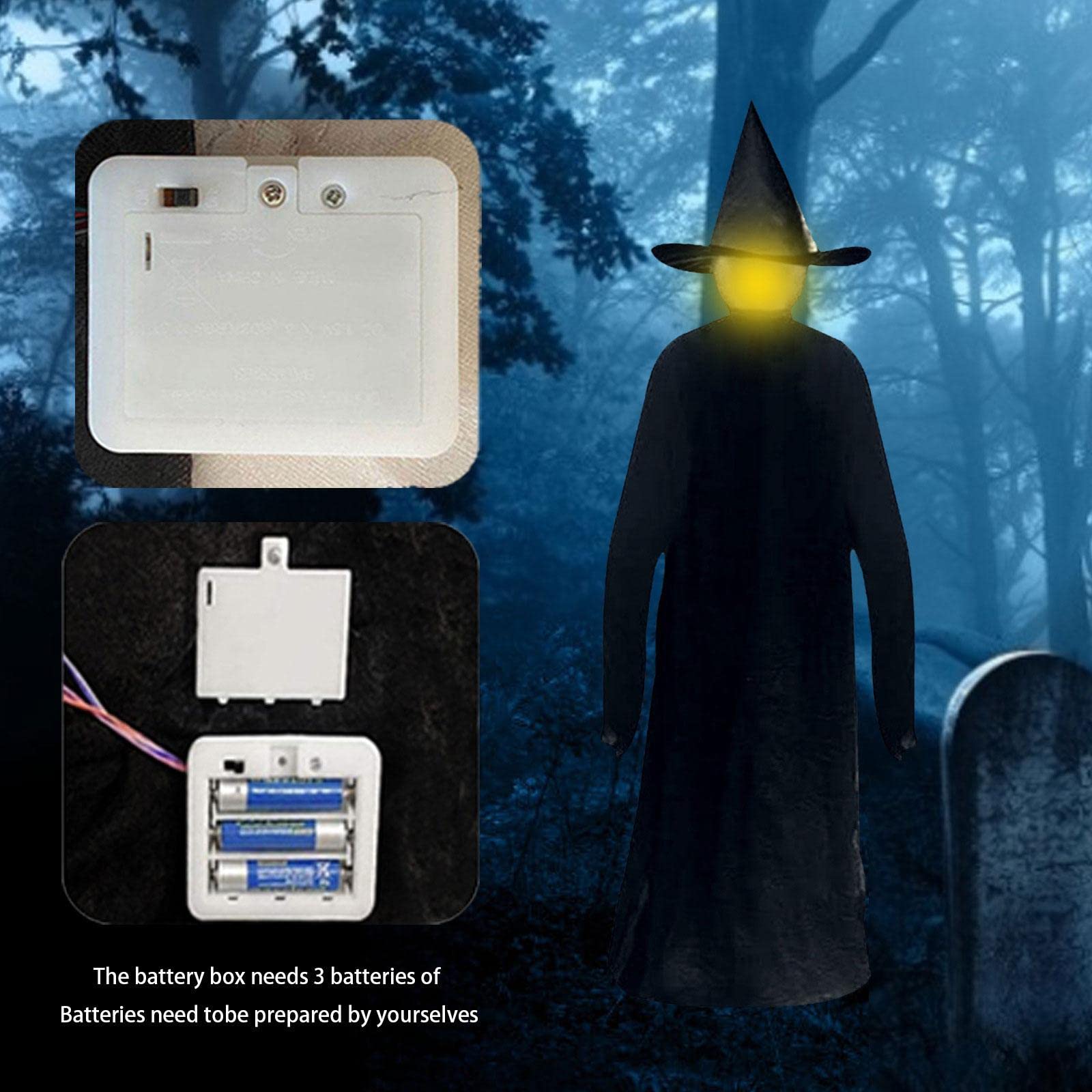 Heks Halloween Decoraties Outdoor 3 STKS Grote Oplichtende Handen In hand Schreeuwende Heksen Geluid Geactiveerde Sensor Levensgrote Enge Decor voor Thuis Buiten Tuin Gazon Tuin Party
