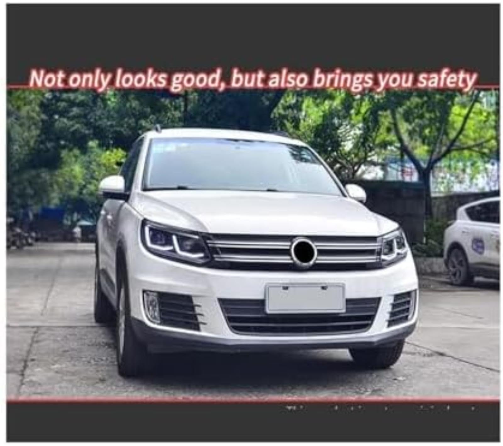 Dla Vw, dla Tiguan 2013-2016 reflektory samochodowe soczewki projektora Drl anioł dla oko lampa czołowa sygnał Auto lampy przednie reflektor włącz światło Wskaźnik (Right Hand Drive)