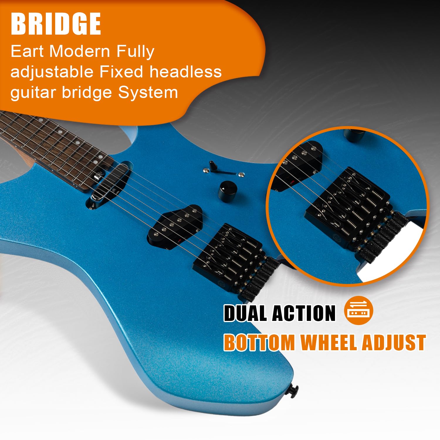 Amazon | EART GW2T-SE ヘッドレスエレクトリックギター、ソリッド