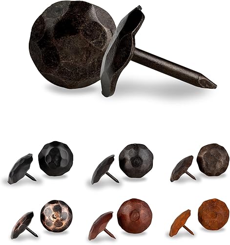 Miniatura 10 de Paquete de 25 clavos decorativos Iron Clavos de 1.25 pulgadas, oxidado, acento decorativo para mejoras del hogar, persianas de granja, puerta de