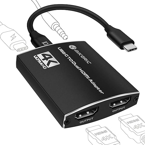 Adaptador USB C a HDMI dual 4K 60Hz, un cable HDMI de 2 pies incluido, Thunderbolt 3 a HDMI para MacBook, MacBook Pro 202020192018 Apple iMac, iMac