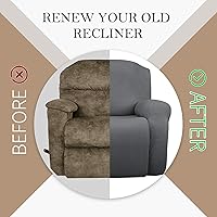 Vista 5 de JIVINER Fundas para sillas reclinables de 4 piezas, fundas elásticas de jacquard para sala de estar, funda suave para silla reclinable, protector
