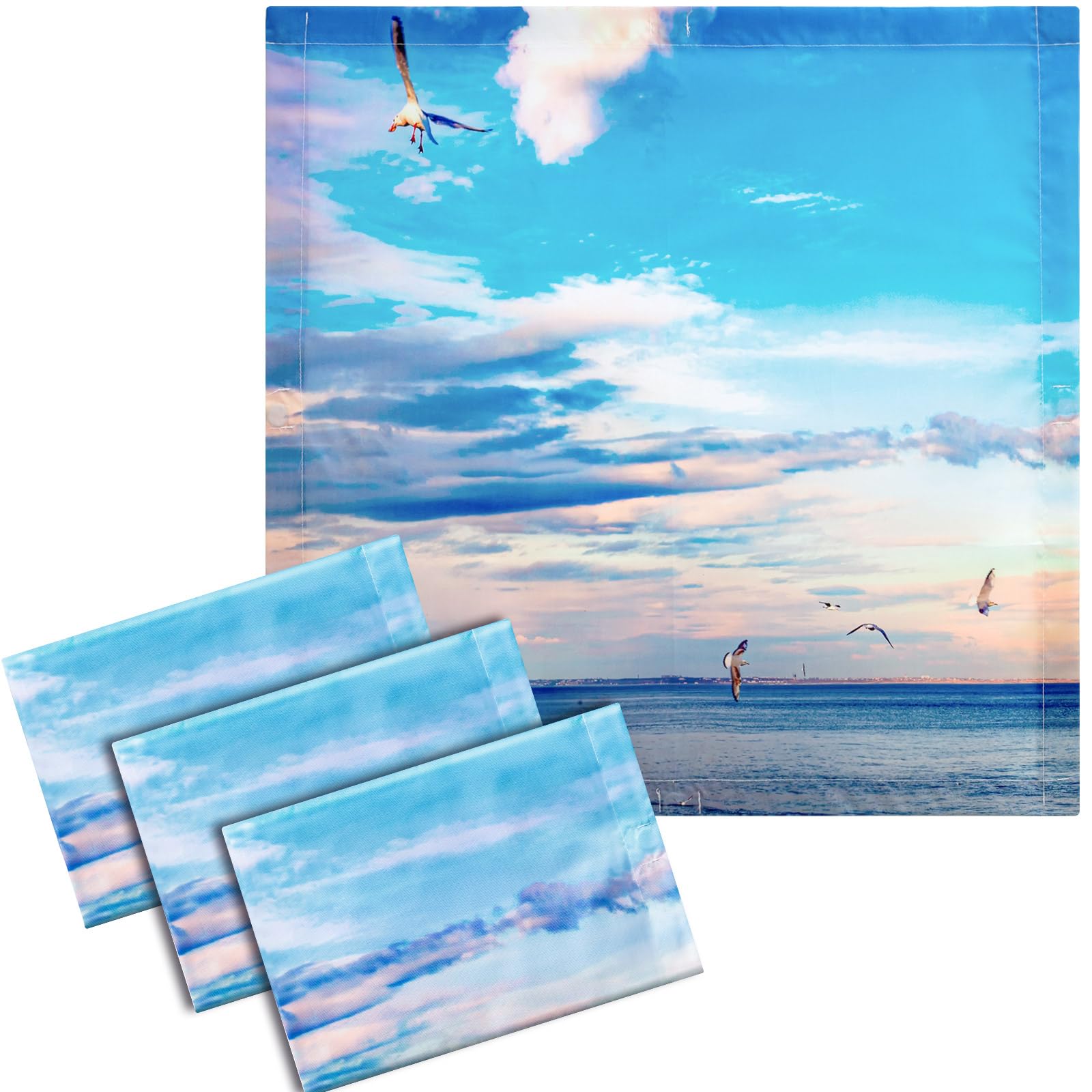 VIHOSE 4 Pcs 2 x 2 Feet Fluorescent Light Covers for Ceiling Lights - Classroom & Office - Magnetic Filters for Reducing Glare & Flicker (Sea Gull)