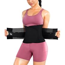 KUMAYES Womens Waist Trainer Corset Sauna Sweat Suit Trimmer Belt Cinchers | Workout Shapewear Body Shaper Belly Band Wrap