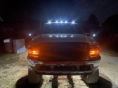 Miniatura 5 de iJDMTOY - Juego de 5 luces LED blancas o ámbar, para techo, compatible con camiones