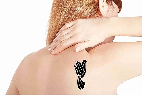 Miniatura 3 de 6 Sheets Fake Tattoos Set Illustration of Black and White Protea Flower Sacral Geometric Simbols I Temporary Tattoos suitable for Adult Women Men