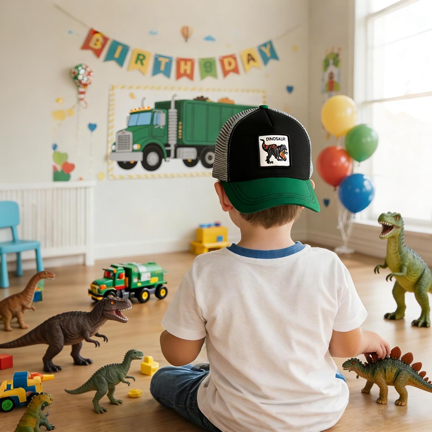 Waldeal Toddler Trucker Hats for Boys and Girls Mesh Snapback Baseball Cap for Kids Ages 2-6 - Image 4