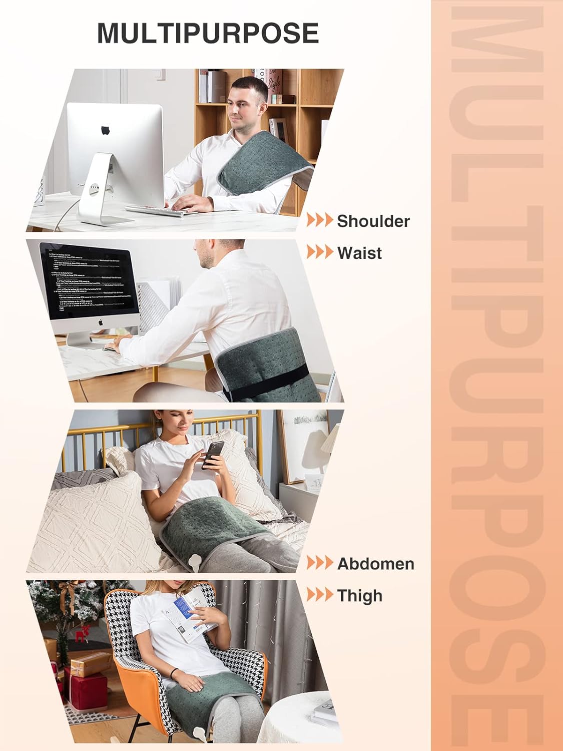 Buy Heating Pad for Back Pain and Cramps Relief, Heat Pad 12 x 24 Fast