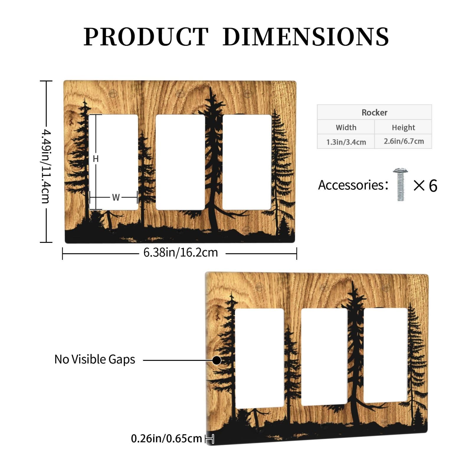 Plaque D'interrupteur 3 Interrupteurs à Bascule En Grain De Bois Marron