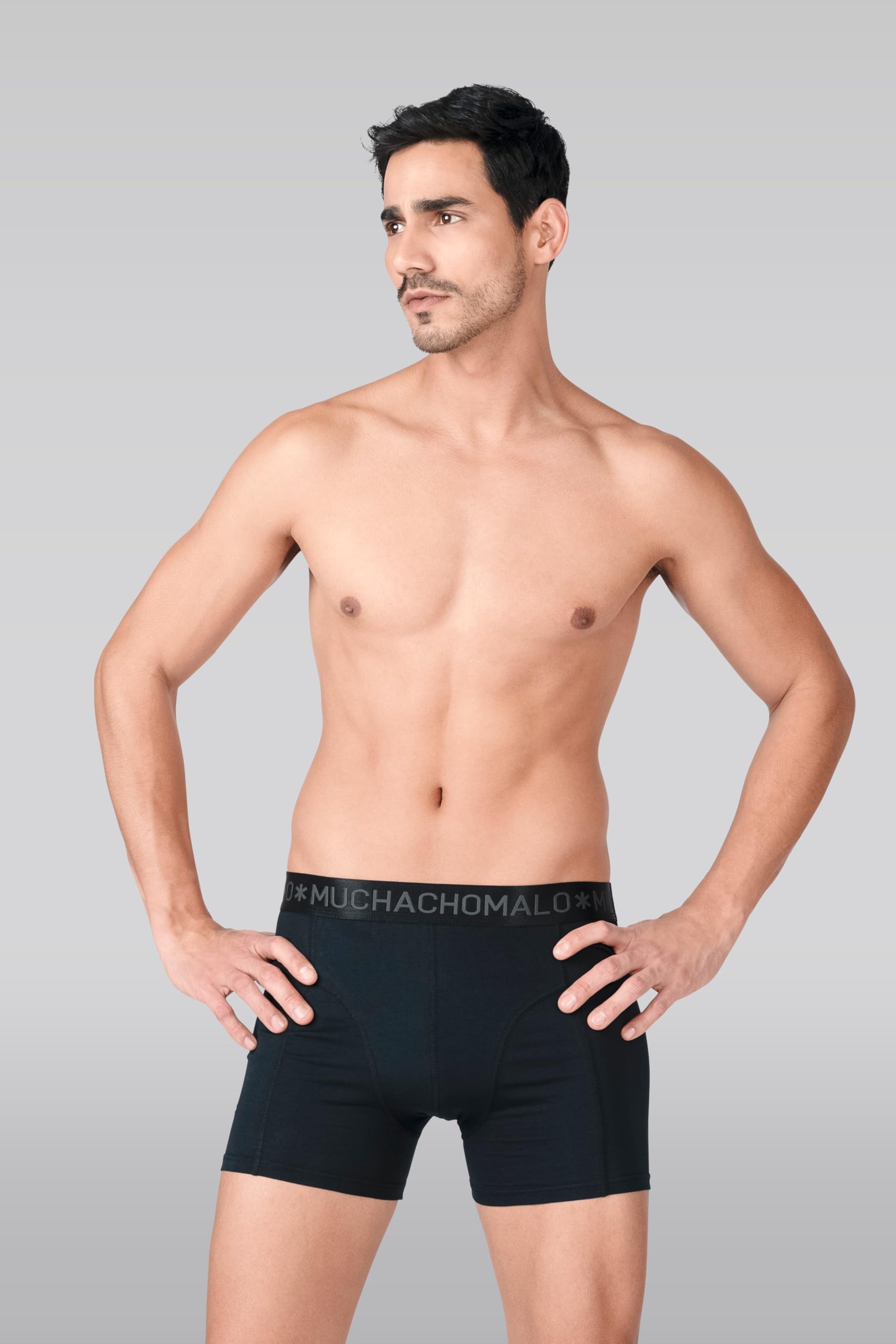 Muchachomalo Boxer da Uomo, Biancheria Intima da Uomo in Cotone Tinta Unita, Multipack da 6 Pezzi, Boxer con vestibilità Classica, con Fascia Elastica in Vita