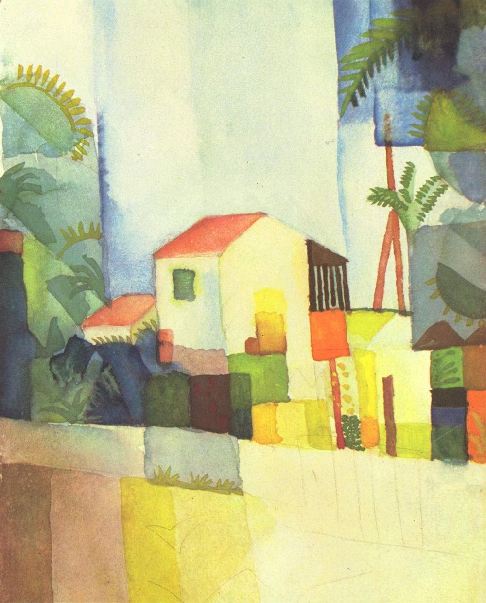 August Macke The House affiche d'art encadrée décoration murale salon moderne