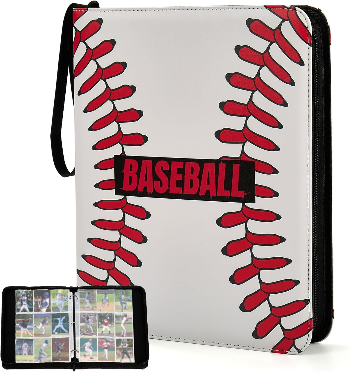 Baseball Card Binder with 900 Pockets – 9-Pocket Trading Card Album with 50 Sleeves, Waterproof Organizer for Topps, MTG, TCG, Game Cards – Gift for Collectors