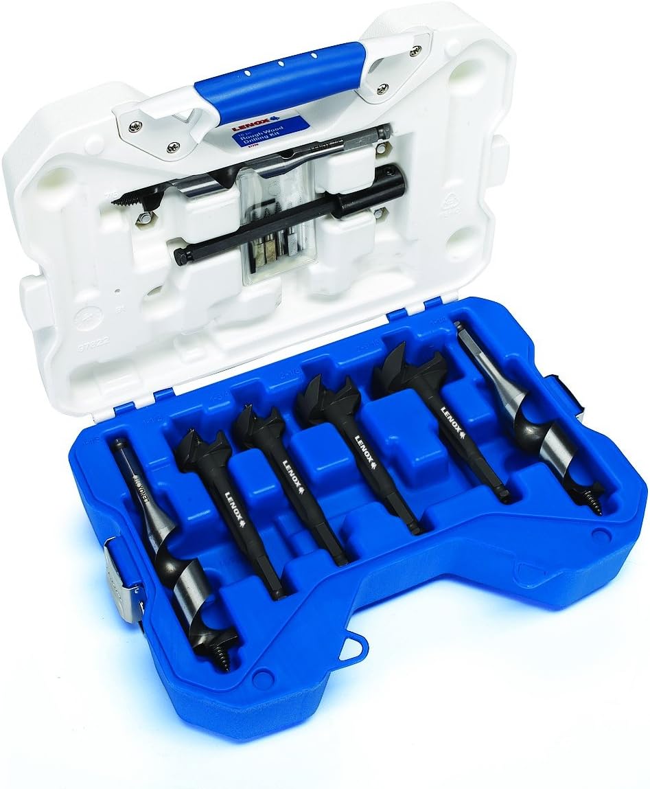 Lenox 1787507 Bi-Metal Ship Auger and Self-Feed Bit Kit, 15 Piece
