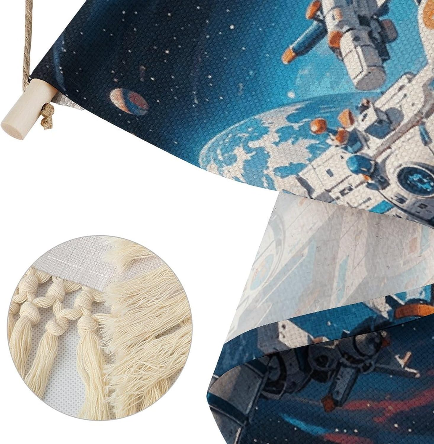 WSOIHFEC Space Academy Vintage Vertical Tapestry Wall Hanging Decor image 3